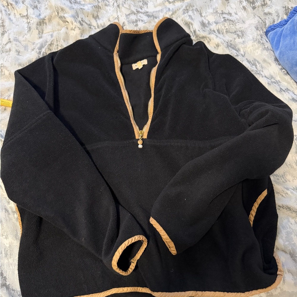 Donni Black Half-Zip Fleece Pullover with